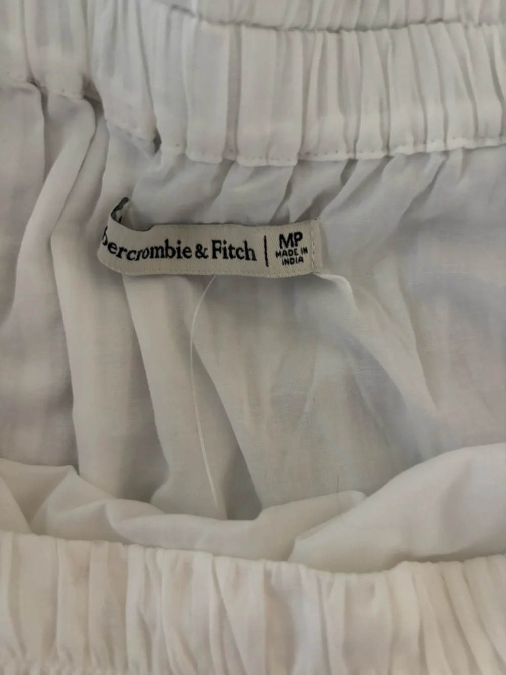 A&F 100% Cotton Tiered Flowy White Maxi Dress - Size: MP